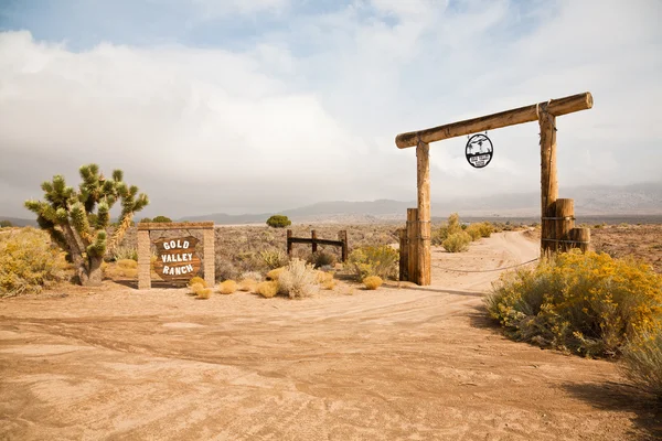 Cancello Gold Valley Ranch Nel Deserto Del Mojave California — Foto Stock