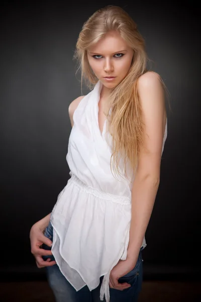 Attractive young blond girl — Stock Photo, Image