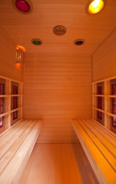 Wood sauna, close up shot clipart