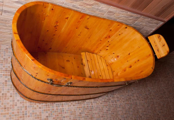 Traditional wood bath — Stock Photo, Image