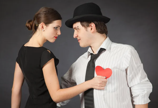 Looking with passion to each other pair — Stock Photo, Image