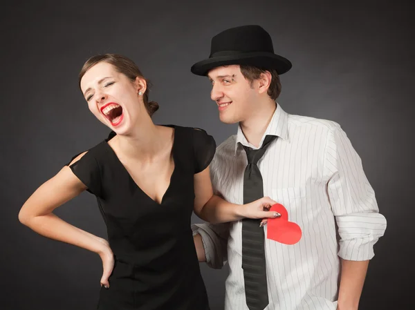 Loughing funny pair — Stock Photo, Image