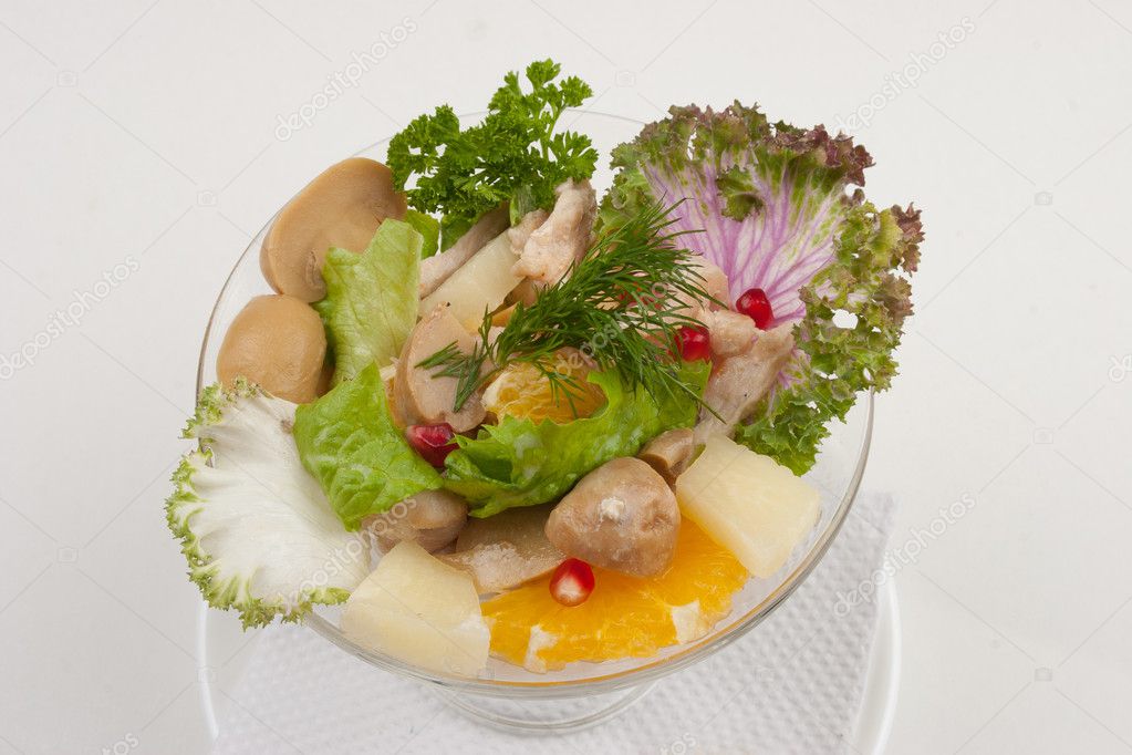 Salad with fruits and greens