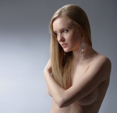 Sexy naked woman with jeweller decor clipart