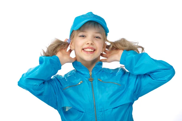 Yong girl in the blue cap — Stock Photo, Image
