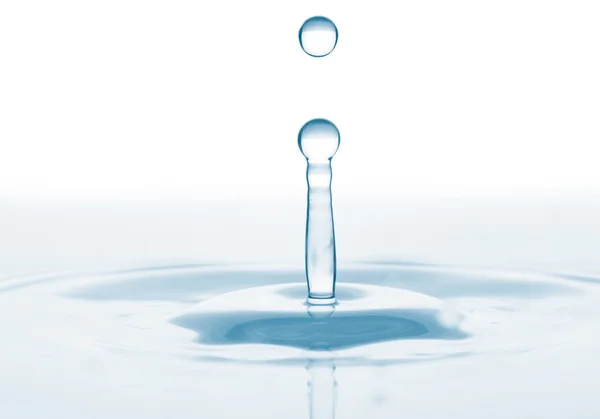 Perto de um respingo de água isolado em branco — Fotografia de Stock
