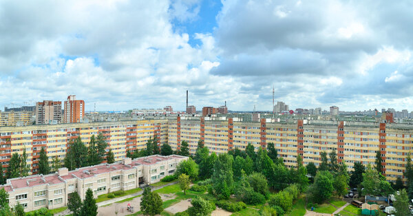 Panoramic view of a urban architecture in Russia