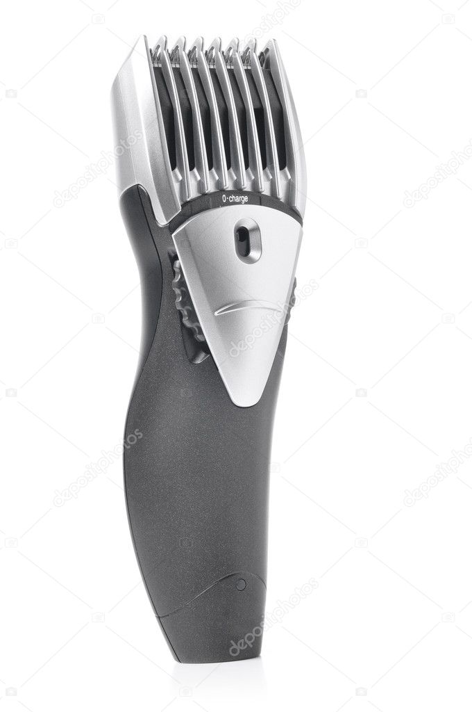 Modern hair clipper isolated on white