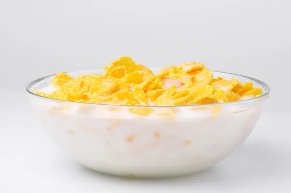 Closeup of a bowl with cereal flakes — Stock Photo, Image