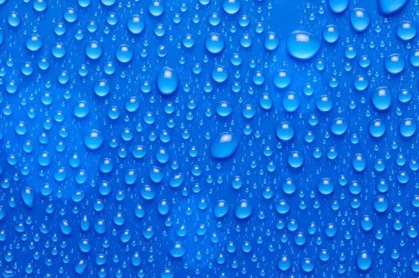 Niebieska Woda Krople Szkło — Zdjęcie stockowe