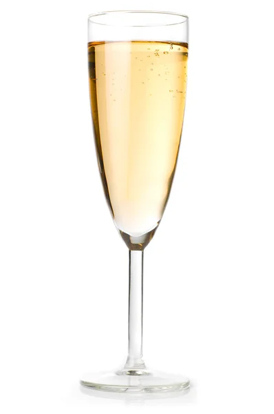 白葡萄酒上的香槟酒杯 — 图库照片