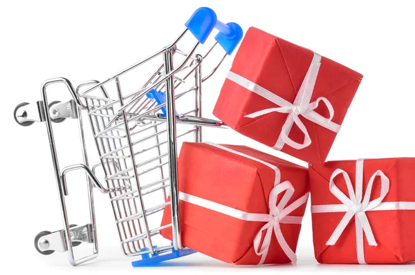 Crashed Shopping Cart Lot Gifts — Stock Photo, Image