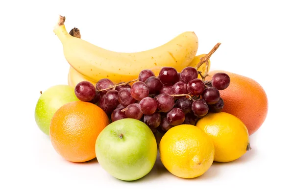 stock image heap of different fruits isolated on white