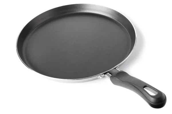 Thin frying pan isolated on white — Stock Photo, Image