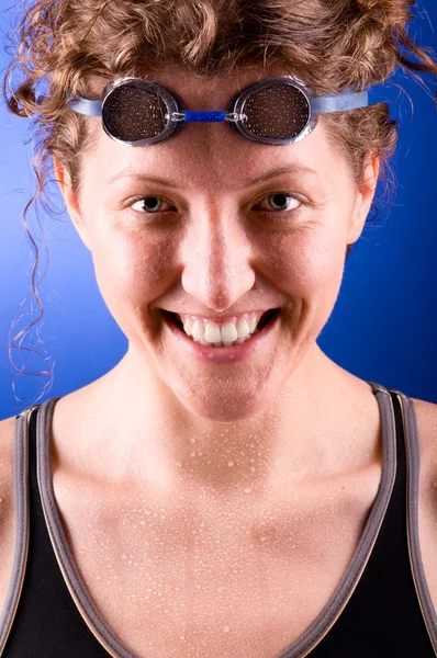 Mutlu yüzücü — Stok fotoğraf