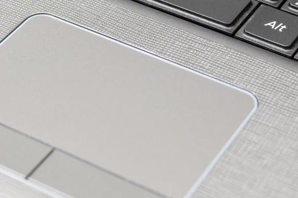Macro Tiro Touchpad Laptop Cinza — Fotografia de Stock