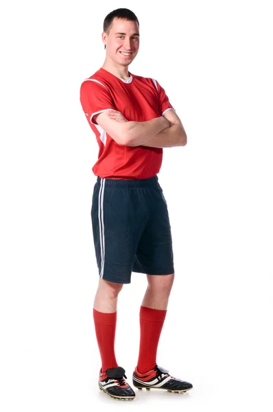 Piłkarz stojący — Zdjęcie stockowe