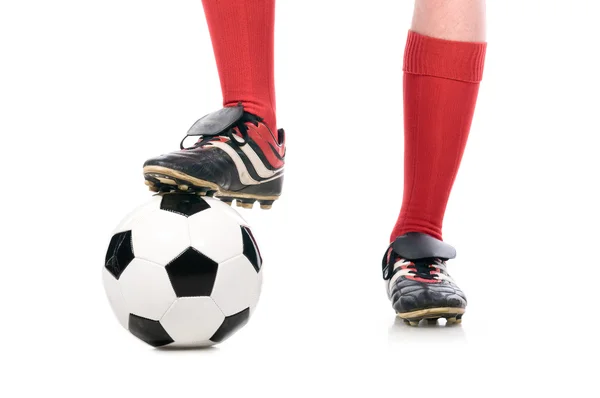 Gambe del giocatore di calcio — Foto Stock
