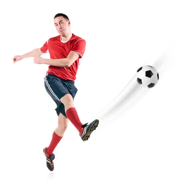 Hráč udeří míč — Stock fotografie
