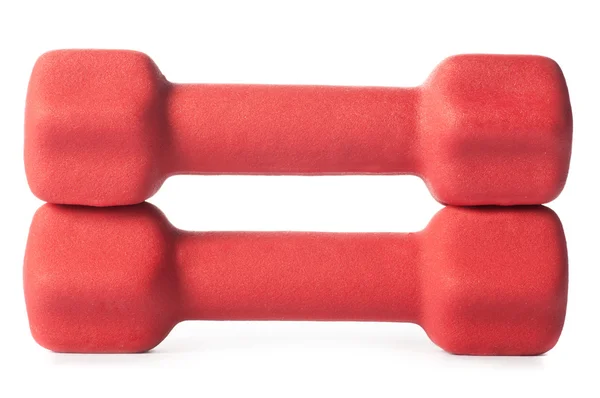 stock image Two red barbells