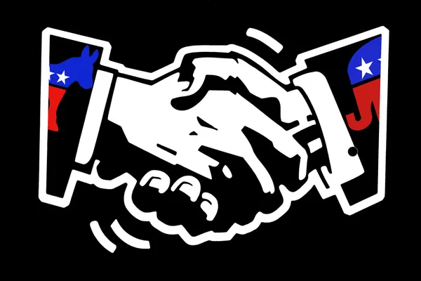 Handshake democrat and republican — Stock Photo, Image