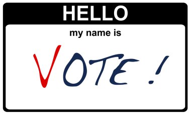 Hello my name is vote clipart