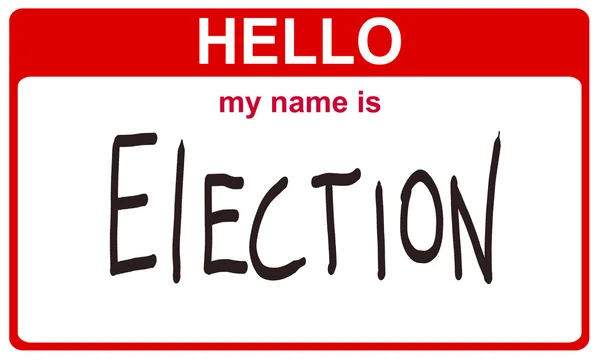 Olá meu nome é eleição — Fotografia de Stock
