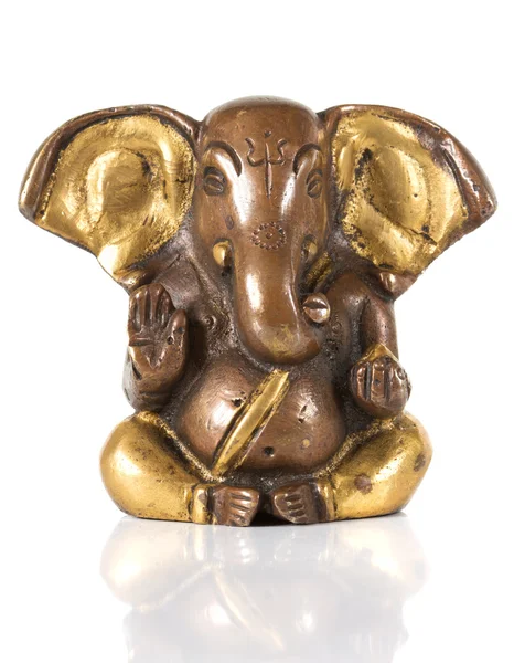 Statyett Ganesha Isolerad Vit Bakgrund — Stockfoto
