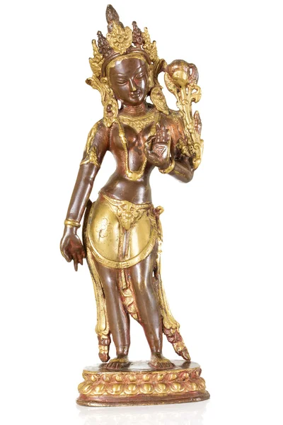 Statuette Parvati Isolated White Background — Stock Photo, Image