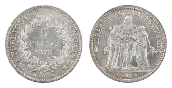 Moneda francesa antigua 1873 — Foto de Stock