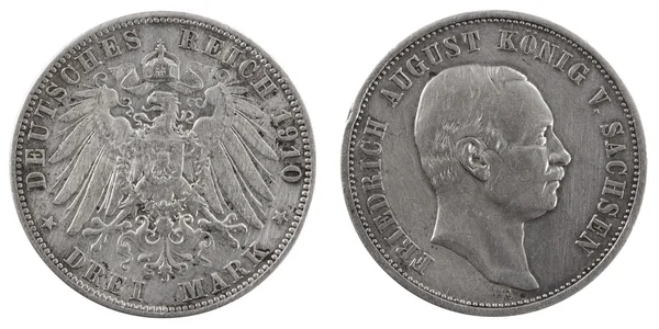 Trzy niemieckie deutschemarks — Zdjęcie stockowe
