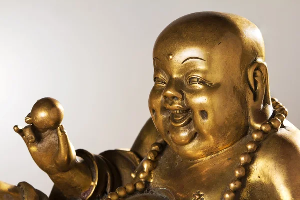 Ancient Figurine Cheerful Hotei. — Stock Photo, Image