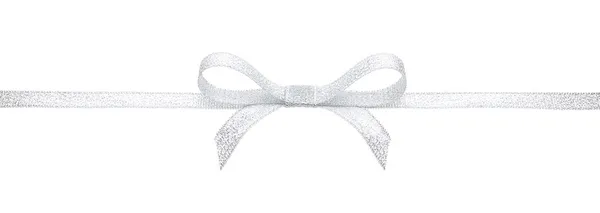 Silver Ribbon With Bow On White Background Stock Photo, Picture and Royalty  Free Image. Image 115473815.