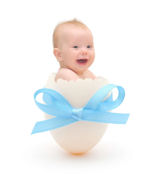 Baby boy in egg — Stock Photo, Image