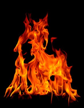 Fire on black clipart