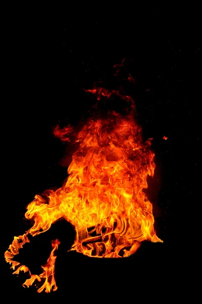 Plameny Požáru Černém Pozadí — Stock fotografie