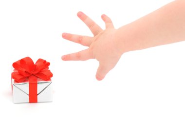 Hand taking a gift. clipart