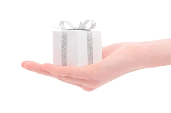 Gift box in woman's hand — Stock Photo, Image