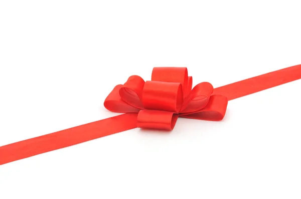 Red Gift Bow White Background — Stock Photo, Image