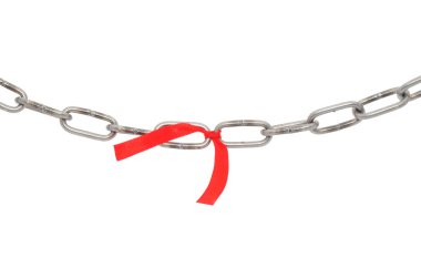 Chain and red ribbon clipart