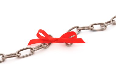 Chain and red bow clipart