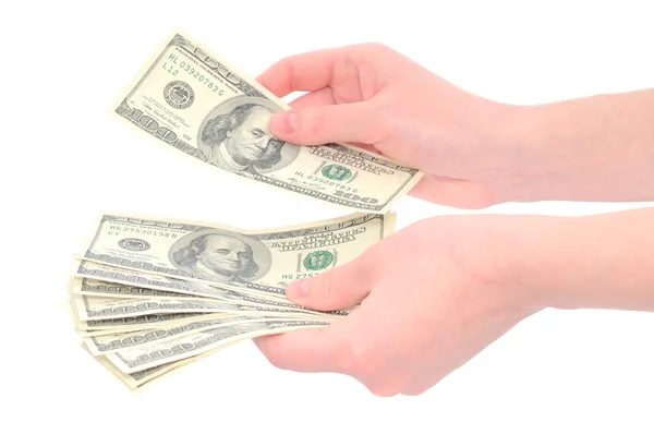 Mãos a contar dinheiro — Fotografia de Stock