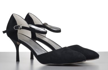 Black womanish shoes from a shammy clipart