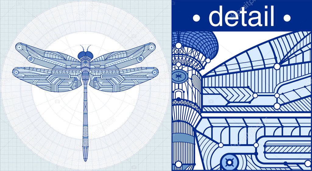 Vector Illustration Dragonfly Draft Style Stock Vector Image by ...