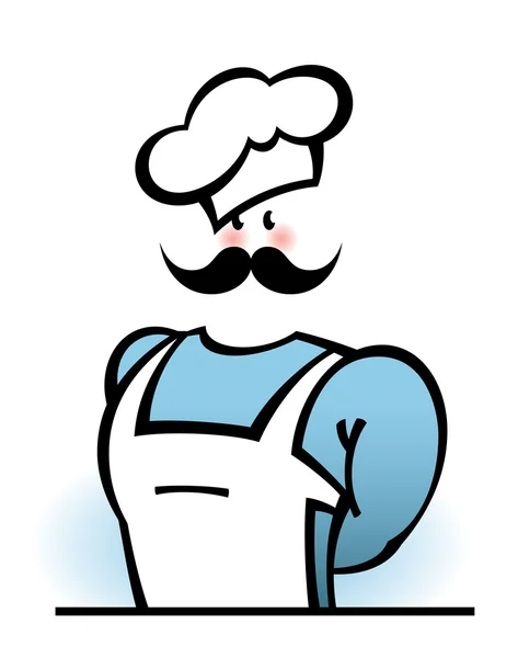 一个健康的厨师 留着小胡子的矢量图 — 图库矢量图片