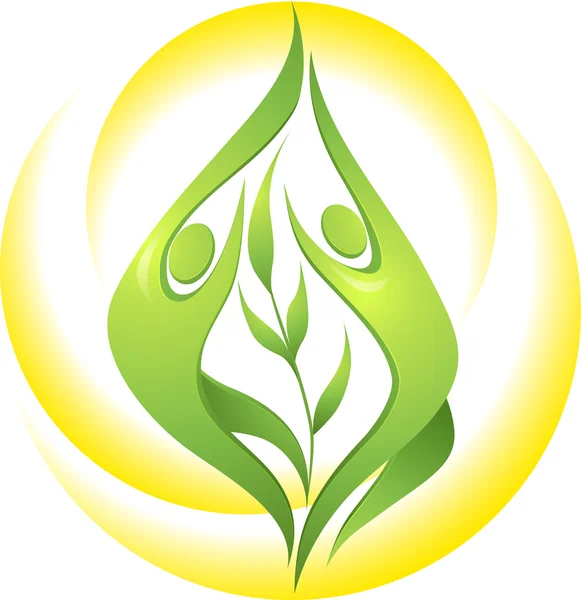 Эко Икона Зелеными Танцорами — стоковый вектор