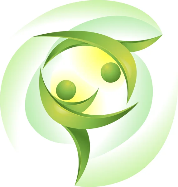 生态图标与绿色的舞者 — 图库矢量图片