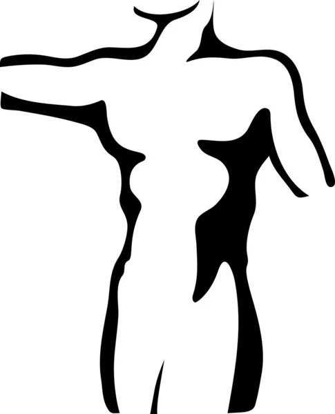 男性の胴体のスケッチ — ストックベクタ
