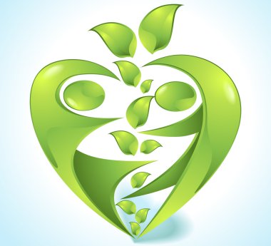 Eco-icon with green dancers clipart