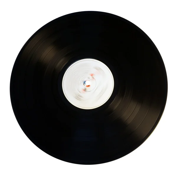 흰색 배경에 고립 된 오래 된 비닐 레코드 — 스톡 사진